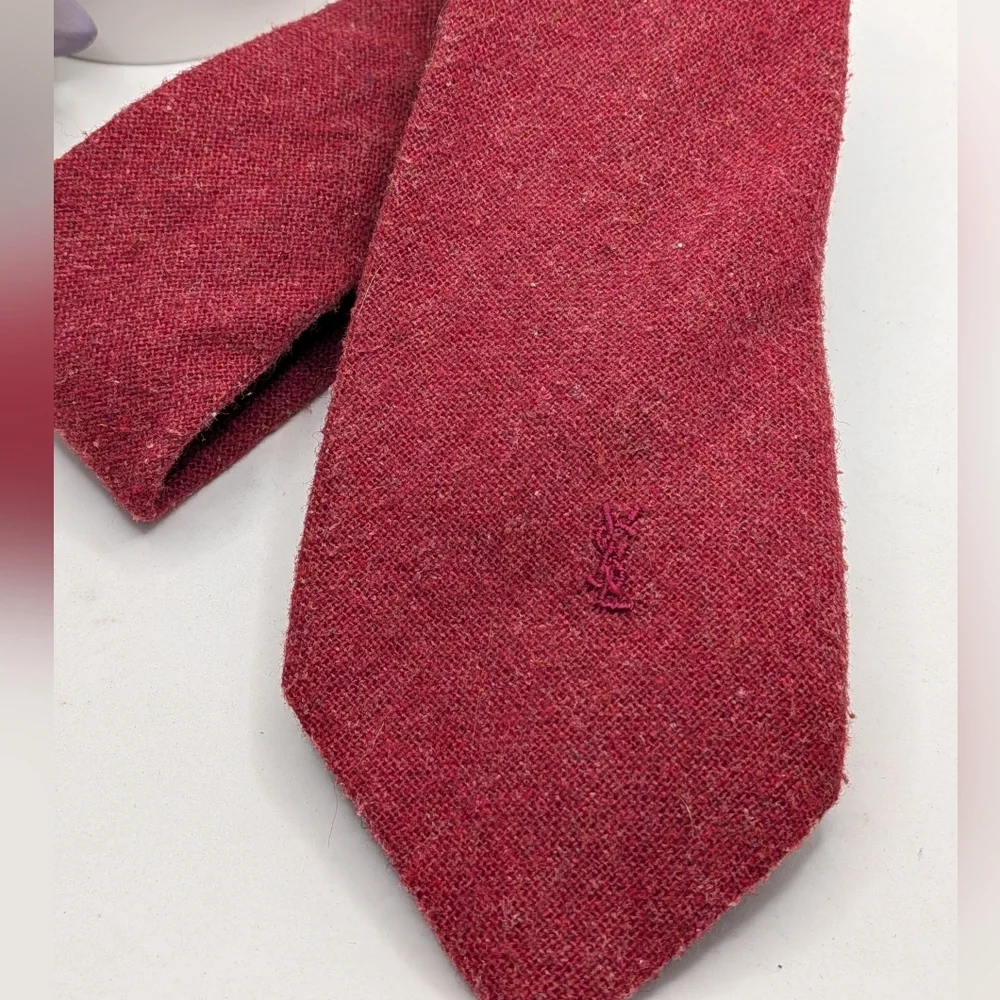 Yves Saint‎ Laurent Red Wool Tie